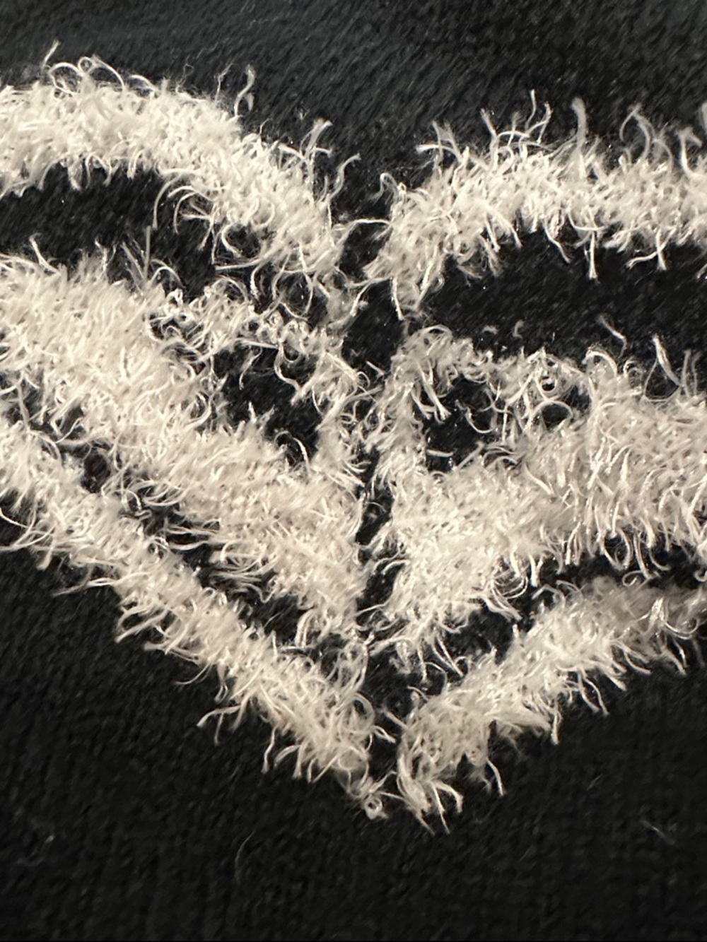 Roxy Black Knit Beanie with Fuzzy White Roxy Logo - Picture 3 of 3
